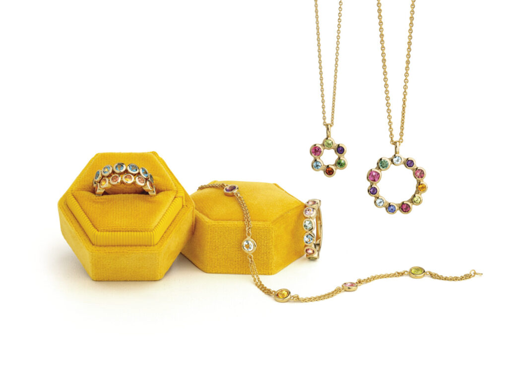 Side by side Edelsteinschmuck Schmuckkollektion Farbsteine Edelsteine Ringe Collier Steinfurt Goldschmiede Geilsdorf